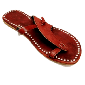 Brown Leather Palm Slippers for Women