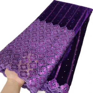 High Quality African Tulle Lace Fabric Velvet Lace Fabric With Beades Sequins Embroidered Lace Fabric For Sewing