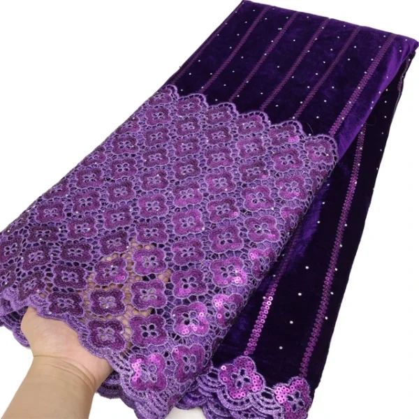 High Quality African Tulle Lace Fabric Velvet Lace Fabric With Beades Sequins Embroidered Lace Fabric For Sewing
