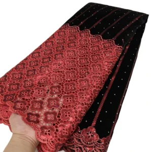 High Quality African Tulle Lace Fabric Velvet Lace Fabric With Beades Sequins Embroidered Lace Fabric For Sewing