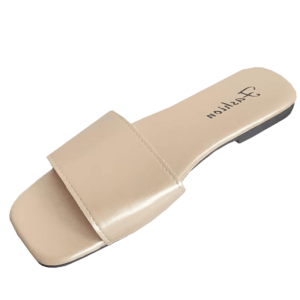 Cream Leather Palm Slippers for Women